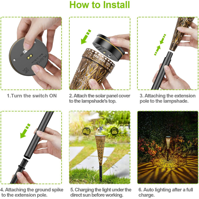 KOOPER Solar Pathway Lights Outdoor, New Upgraded Bright Metal